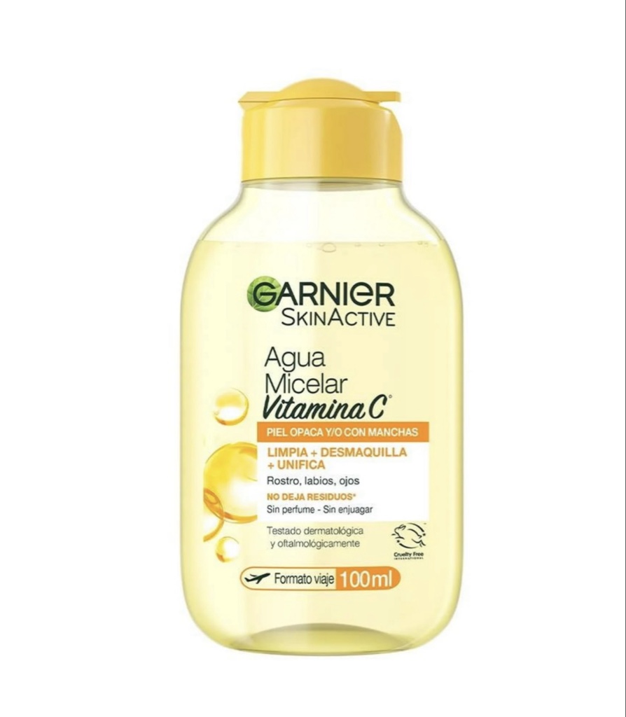 agua micelar pequeña garnier vitamina c
