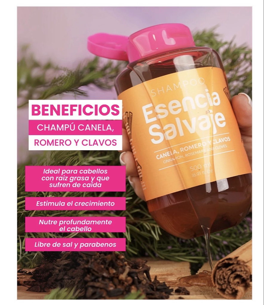 shampoo canela esencia salvaje