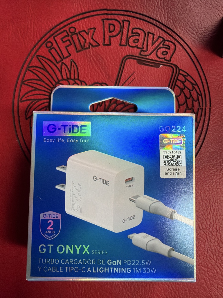 CARGADOR COMPLETO G-Tide TURBO 22.5w GaN 30w C A IP G0224 Bco