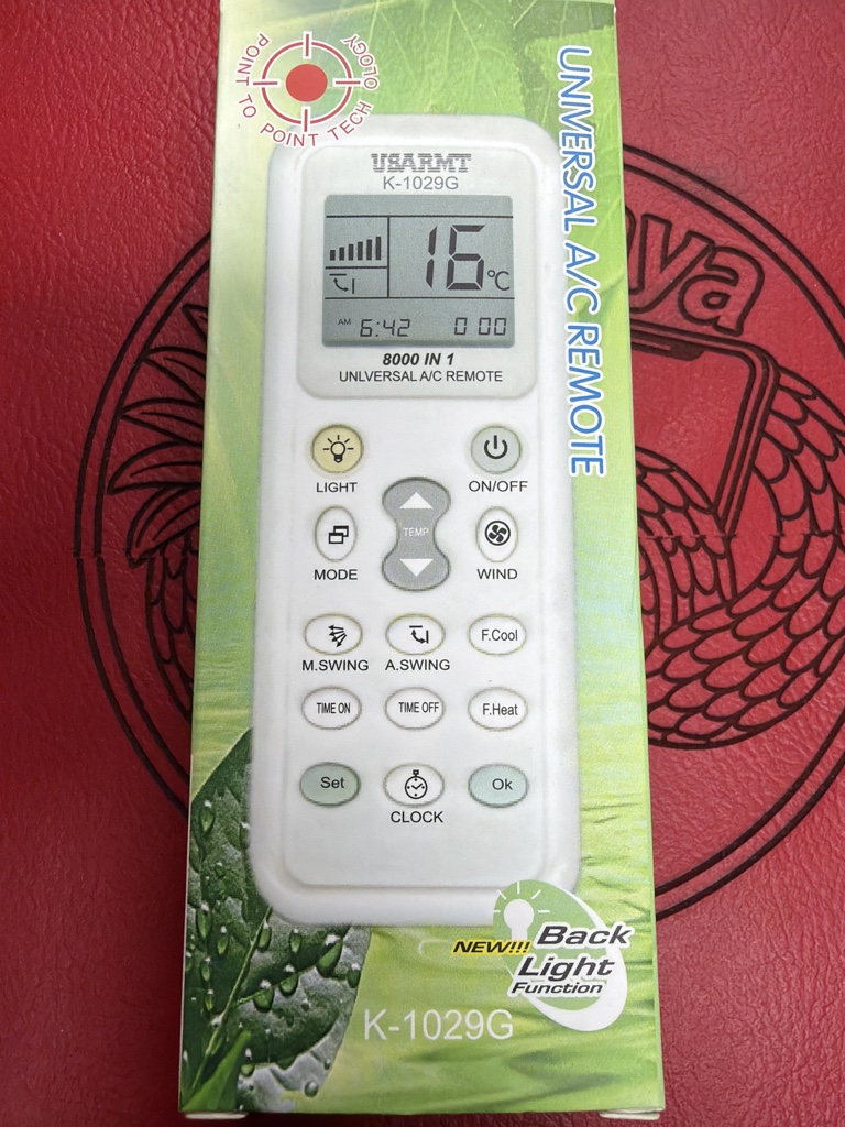 CONTROL UNIVERSAL AIRE ACONDICIONADO K-1029G
