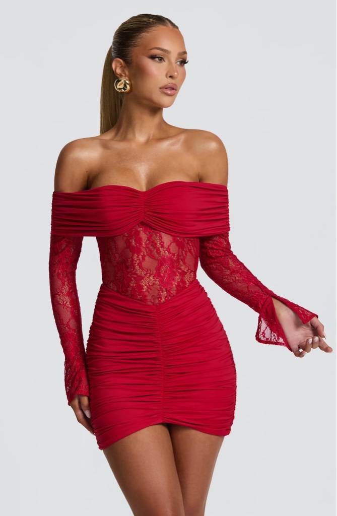 Mini Dress Encaje Red By Babyboo