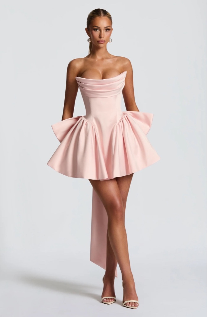 Mini Dress Satén Mate Blush By Babyboo