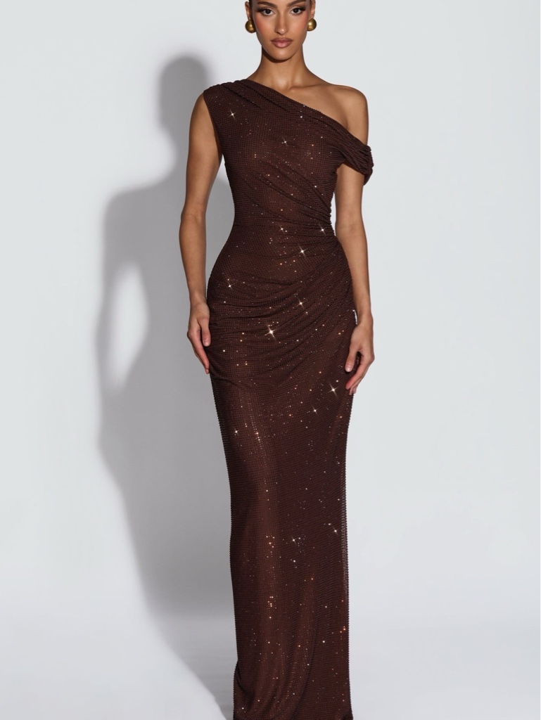 Maxi Dress de Piedreria Ottilie Plum Brown By Babyboo