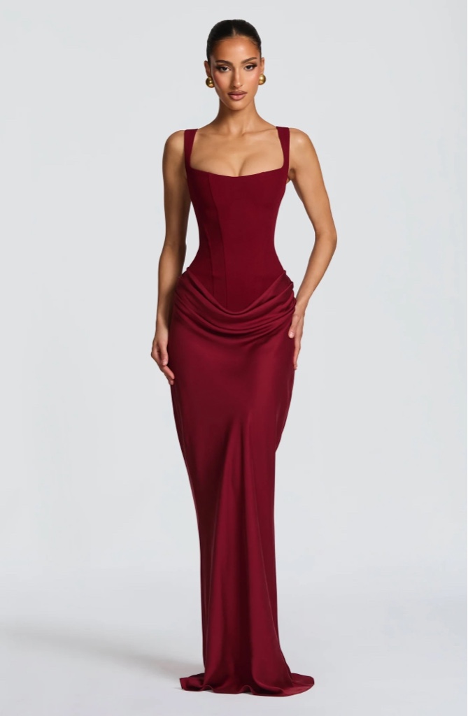Maxi Dress Burgundy By Babyboo