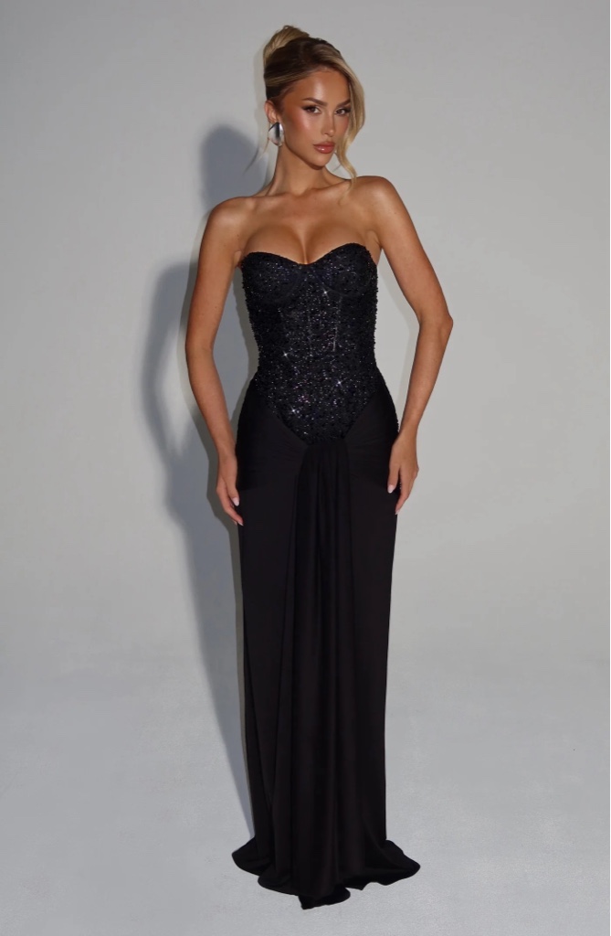 Maxi Dress Carina Sparkle Black By Babyboo