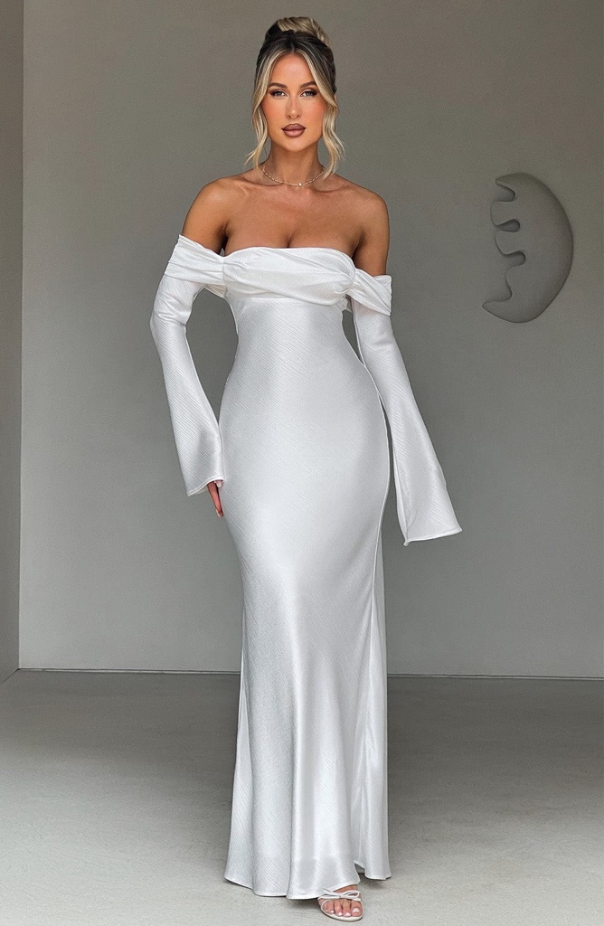 Maxi Dress Ivory Off Shoulder By Babyboo