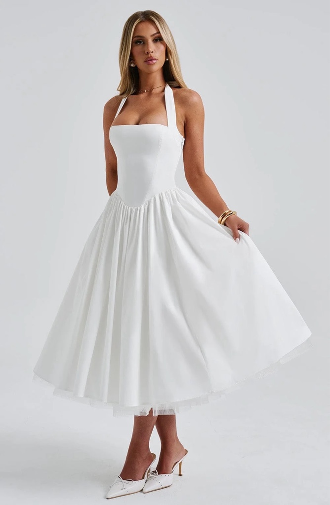 Midi Dress con Corsé Ivory By Babyboo (Tul Interno)