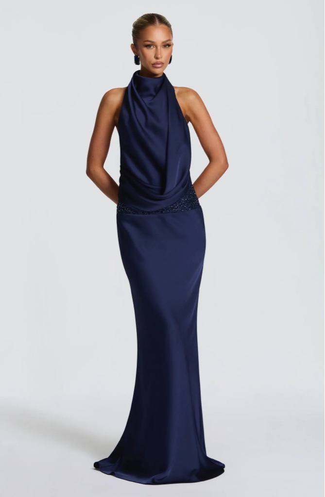 Maxi Dress Navy Espalda Descubierta By Babyboo
