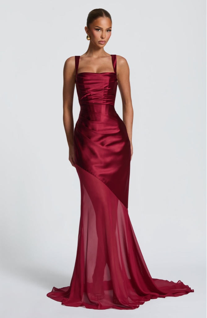 Maxi Dress Eliza Burgundy By Babyboo