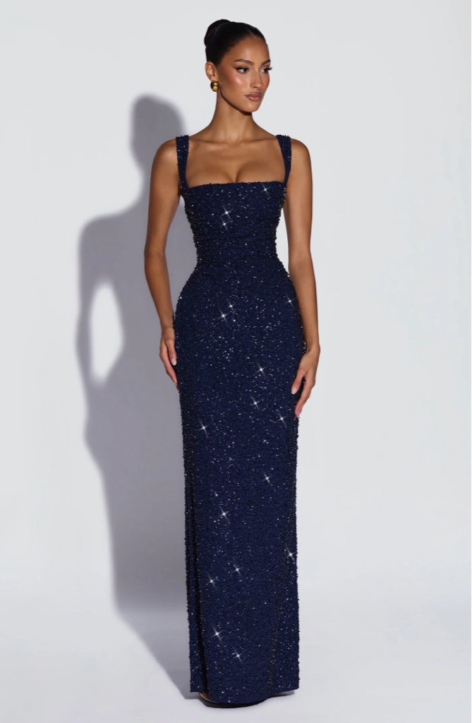 Maxi Dress de Cristales Navy By Babyboo
