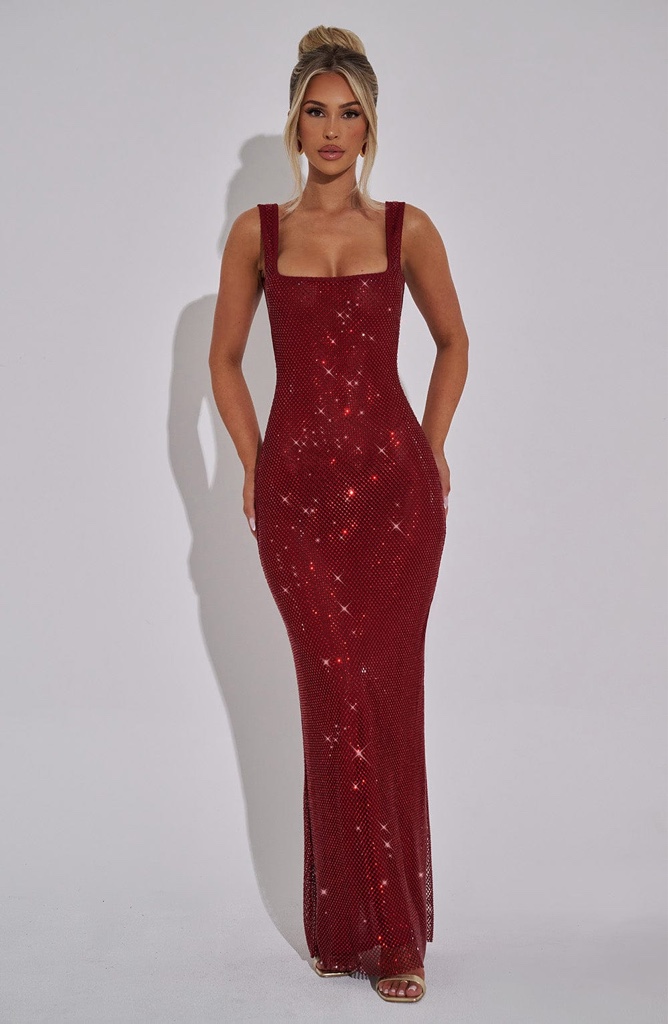 Maxi Dress Wine Brillos By Babyboo