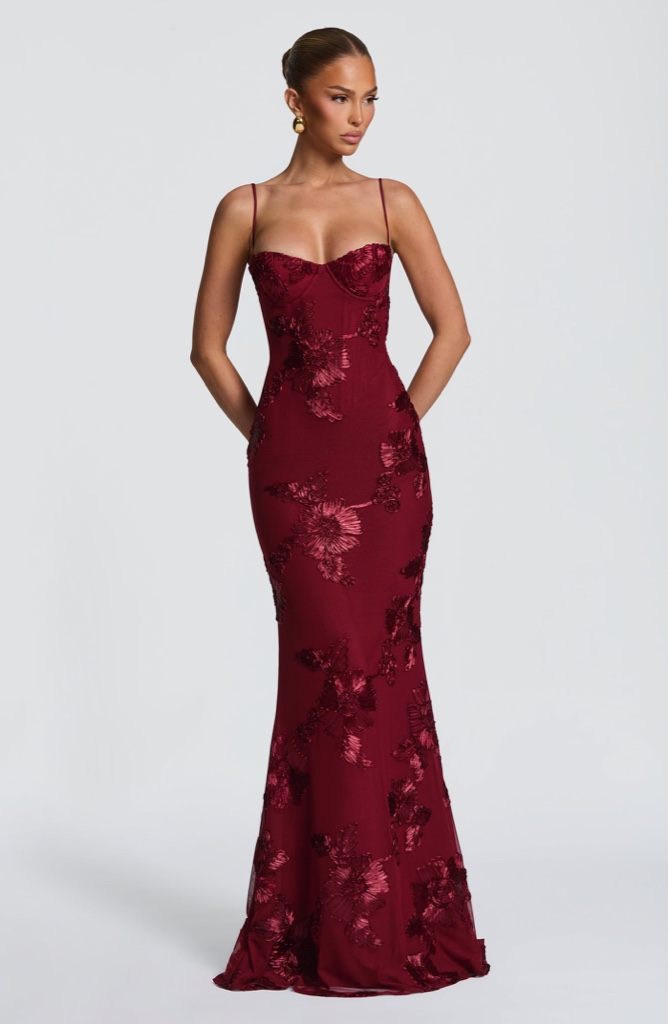 Maxi Dress Nefertiti Burgundy By Babyboo