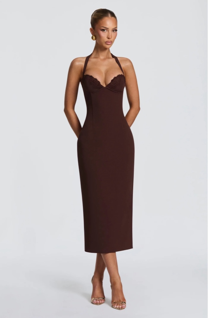 Midi Dress Plum Brown By Babyboo