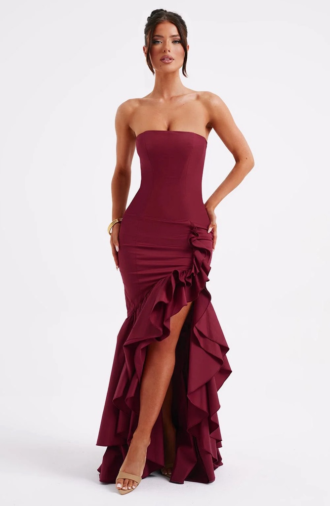 Maxi Dress Angelina Burgundy By Babyboo