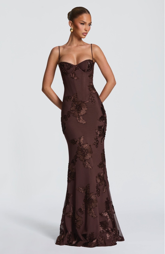 Maxi Dress Nefertiti Plum Brown By Babyboo