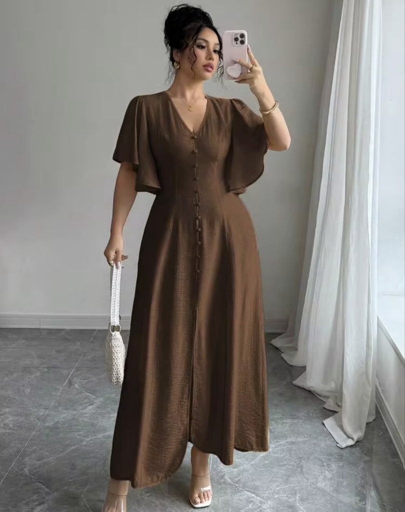 Maxi Dress Brown en Lino