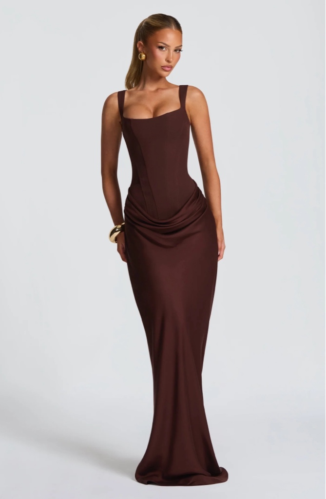 Maxi Dress Cornelia Plum Brown By Babyboo