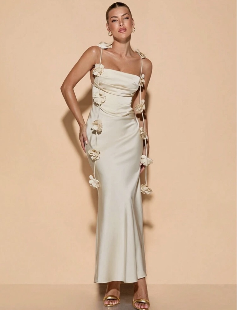 Maxi Dress Champagne en Satén