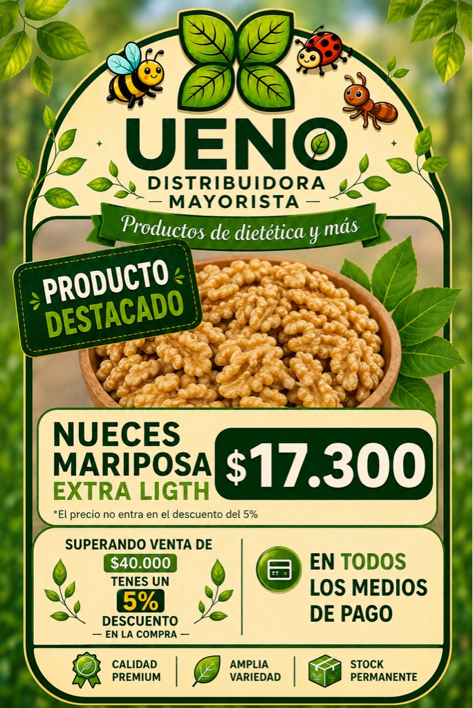 Nueces mariposa extra ligth destacado