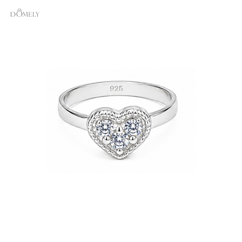 Z- Anillo Corazón con Incrustaciones