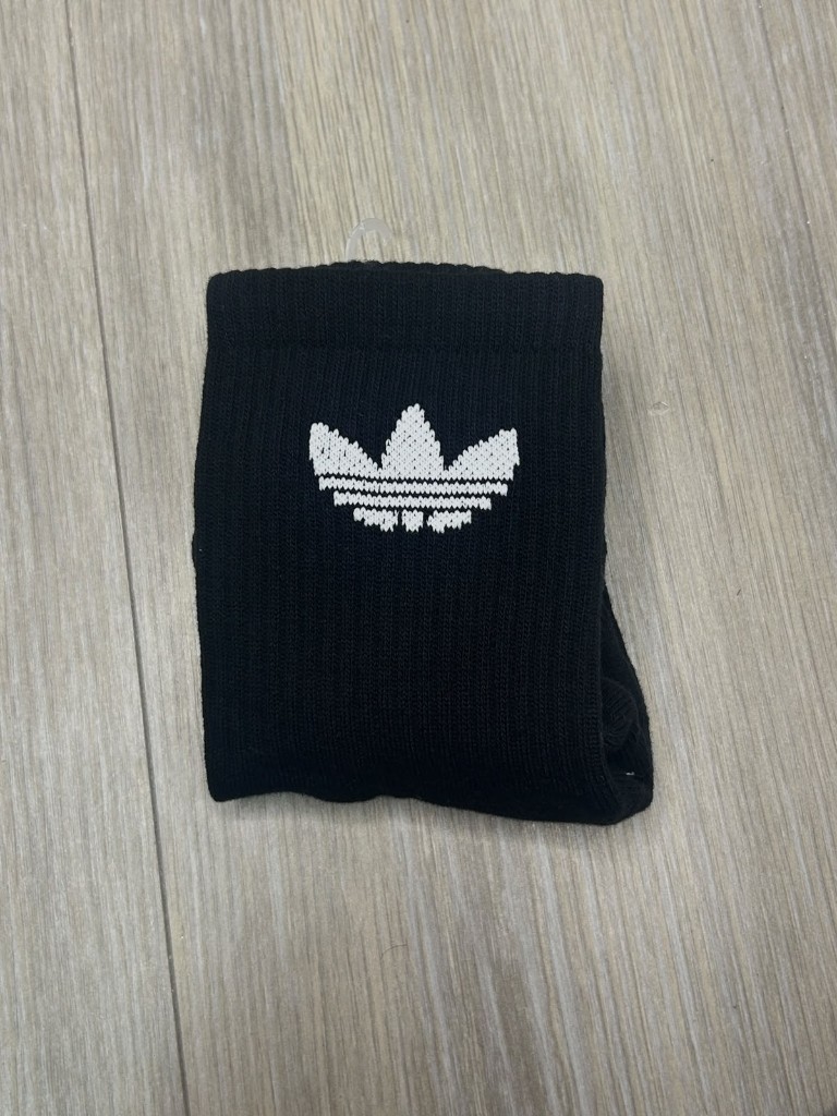 Adidas calcetin negro logo blanco