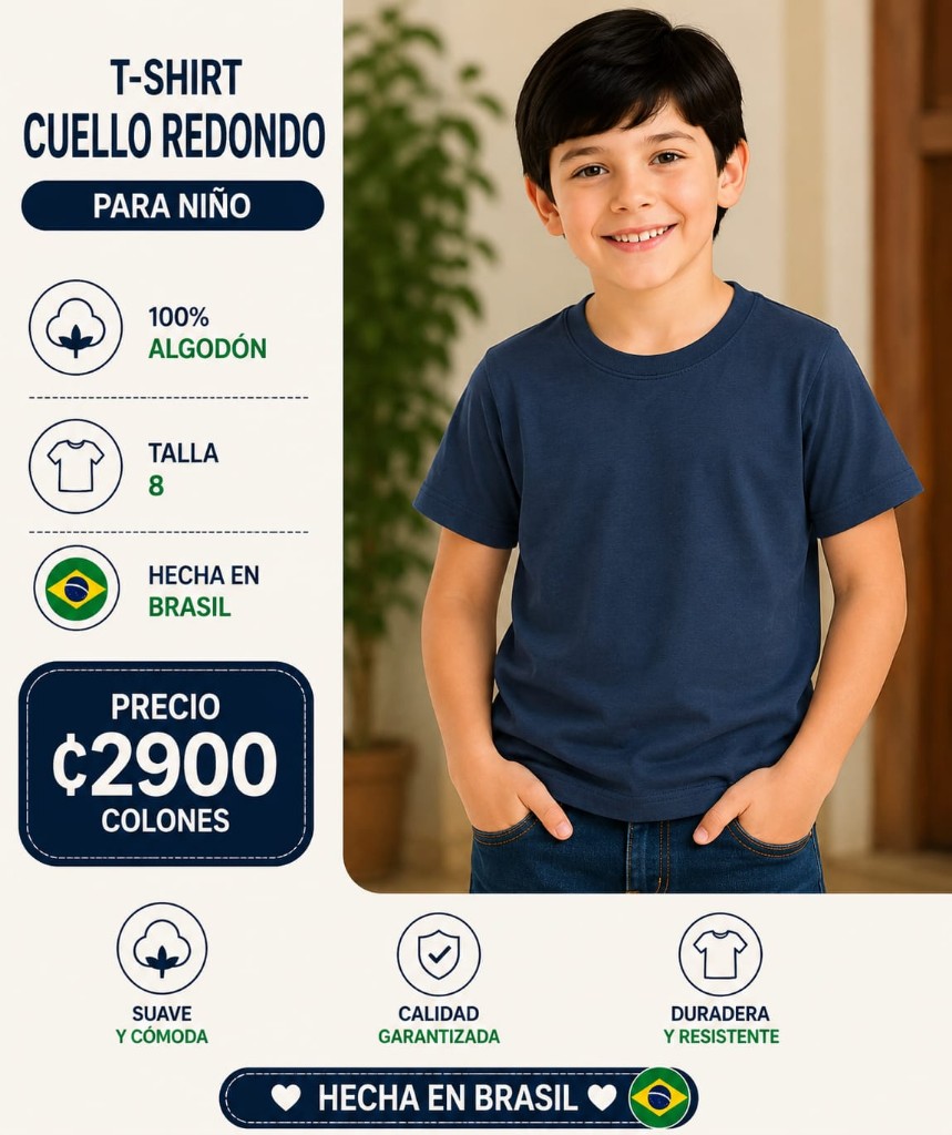 T-shirt niño azul talla 8