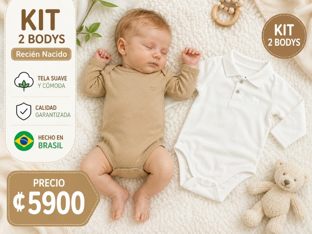 Kit 2 bodys niño 6 a 9 meses