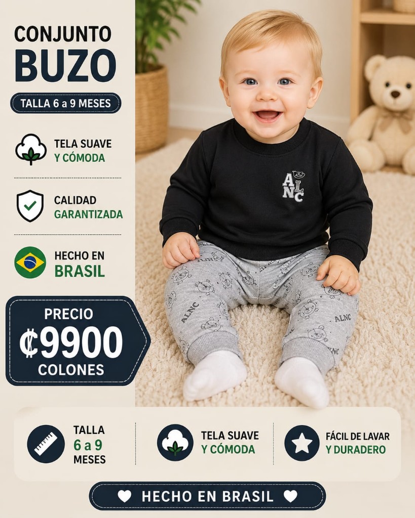Conjunto buzo 6 a 9 meses