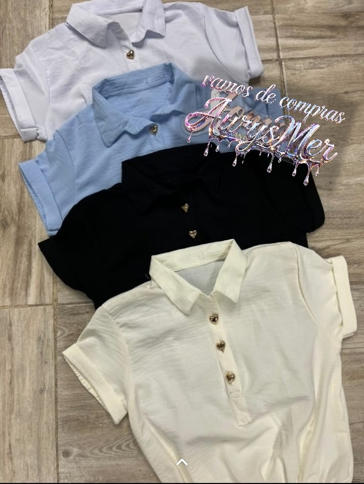 Blusa polo cuello abotonado talla única