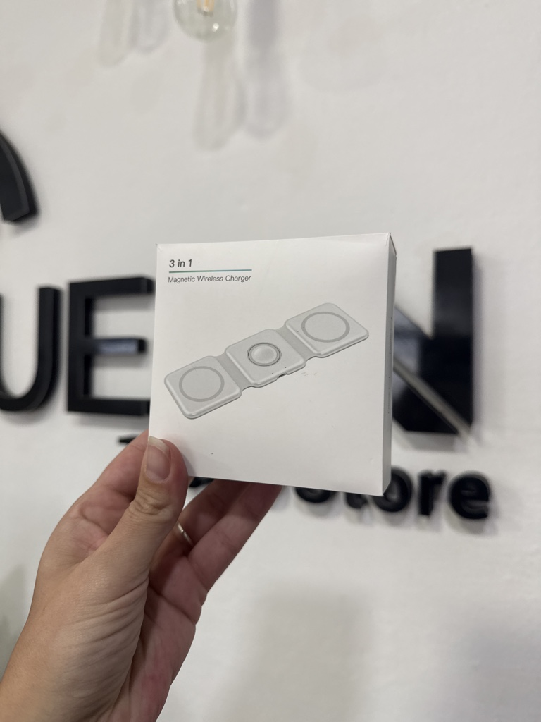 Cargador inalámbrico MAGSAFE 3 EN 1 15W PARA APPLE bco