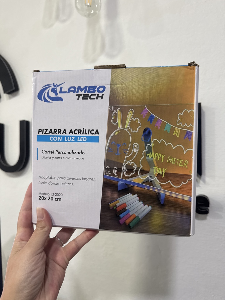 Pizarra acrílica LAMBOTECH con luz led