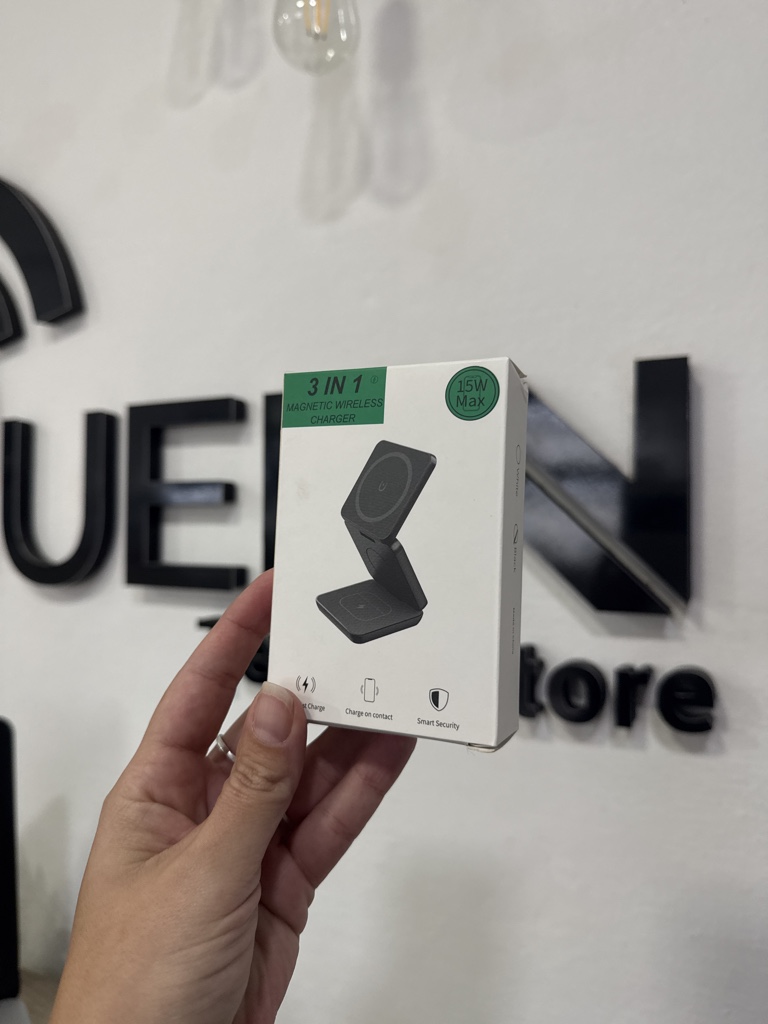 Cargador inalámbrico MAGSAFE 3 EN 1 15W PARA APPLE neg