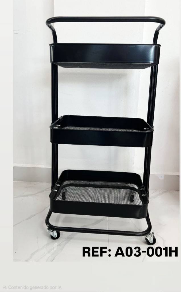 Mueble de Carrito utilitario negro