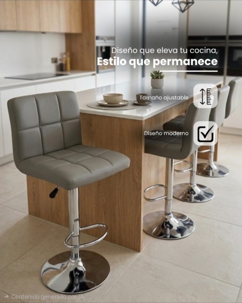 Silla giratoria desayunador c/gris M.436BLK INV/OCT26