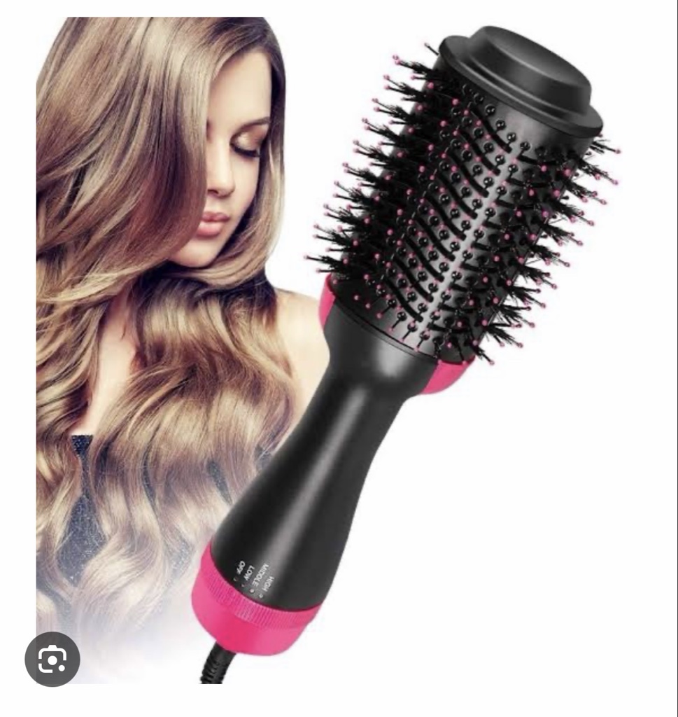 Cepillo secadora negro con rosa