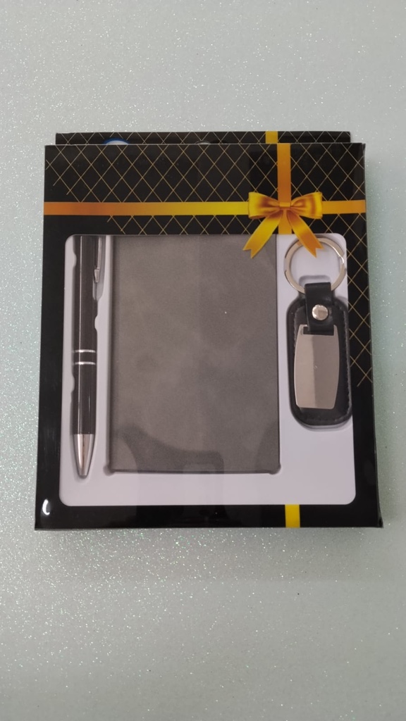 Kit presente caderno cinza e caneta