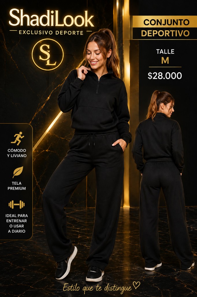 ShadiLook conjunto deportivo negro