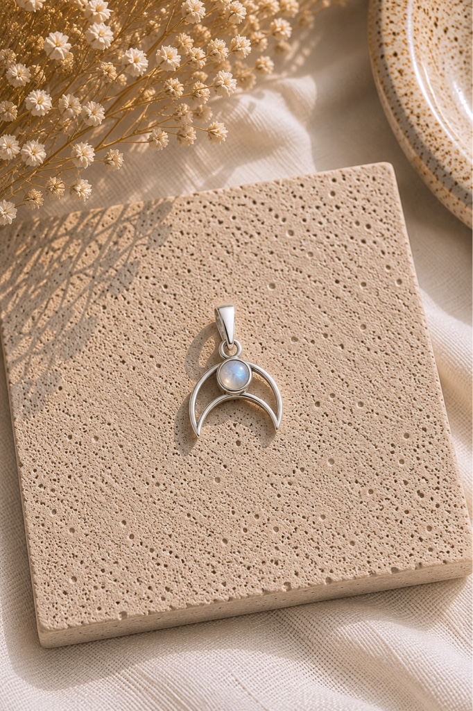 Dije Luna de Cristal – Plata Italiana 925