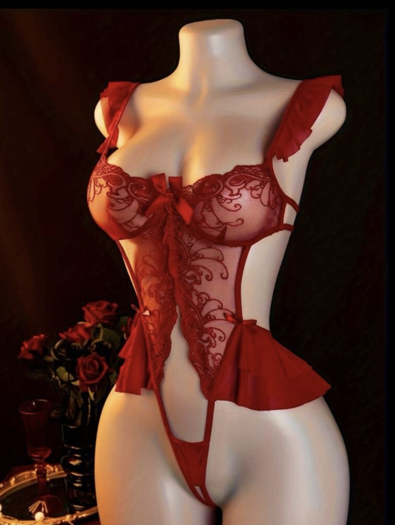 Body rojo bordado T: S