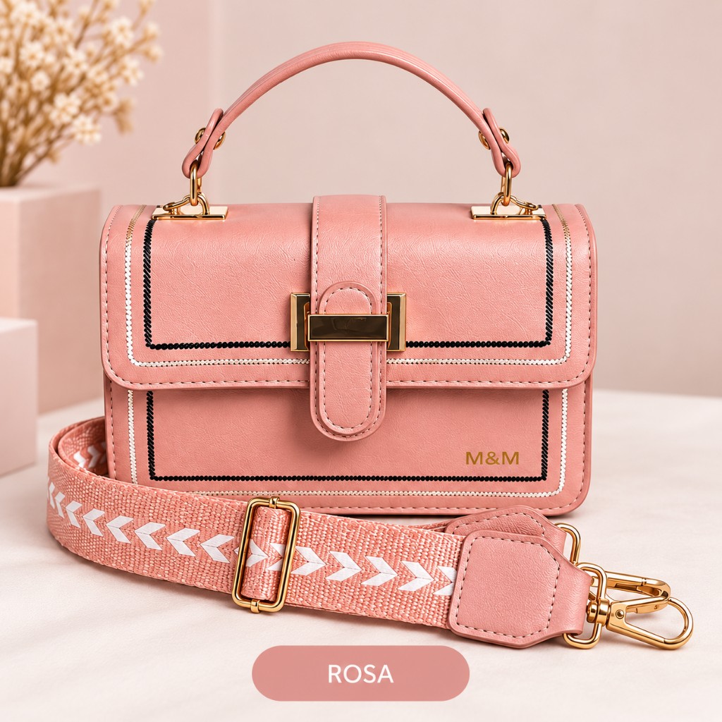 Bolsa Rosa bordada