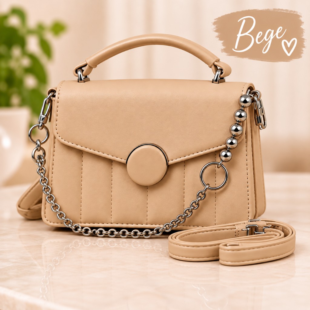 Bolsa Botão BEGE