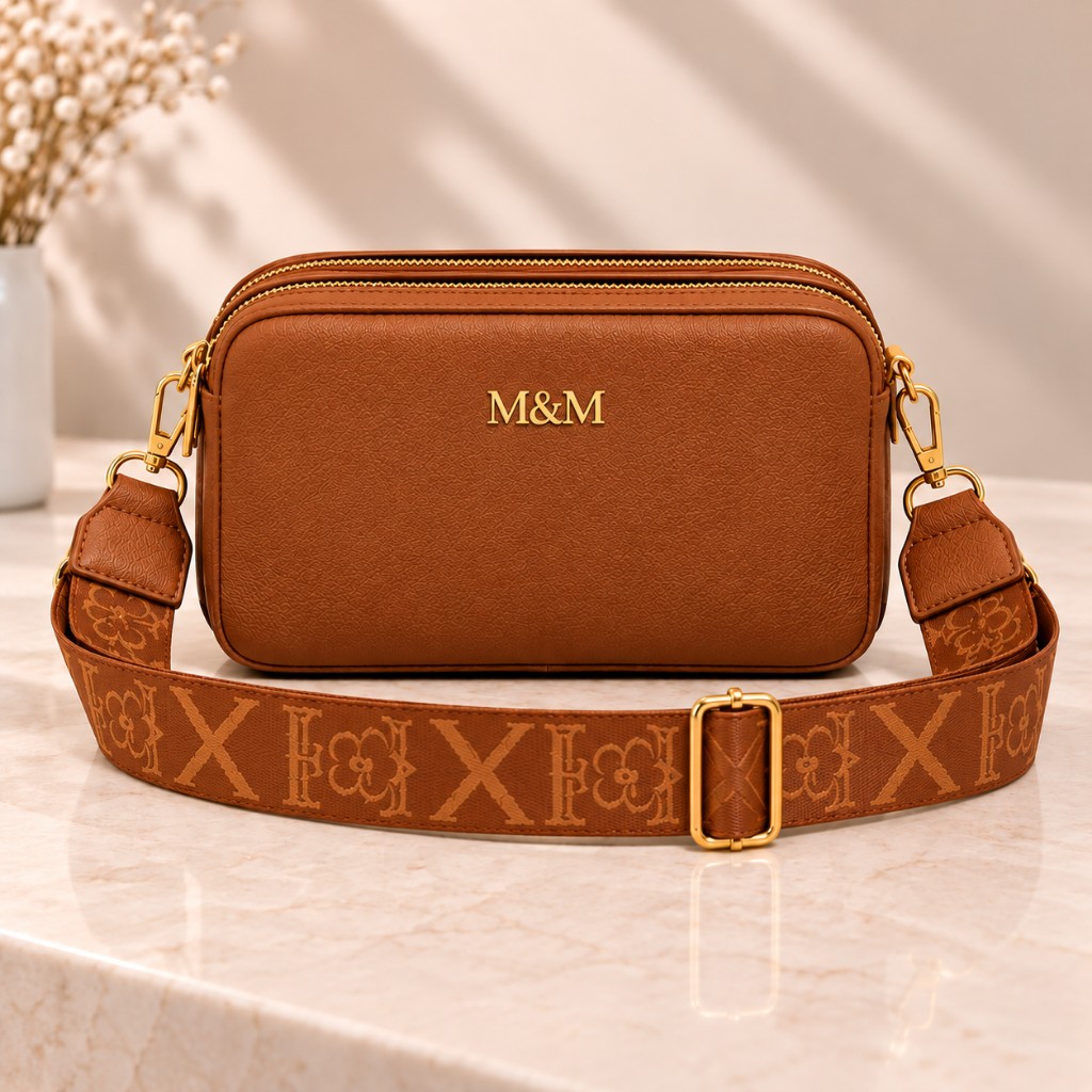Bolsa Carteira 3 zípers CARAMELO