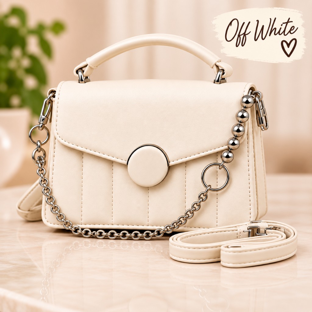 Bolsa Botão BRANCA