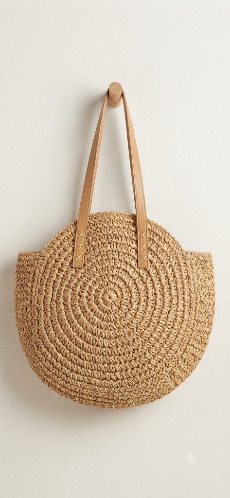 Bolsa Redonda palha escura