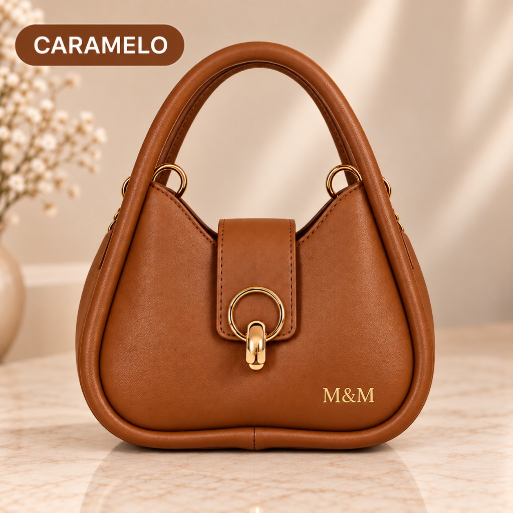 Bolsa social oval Caramelo