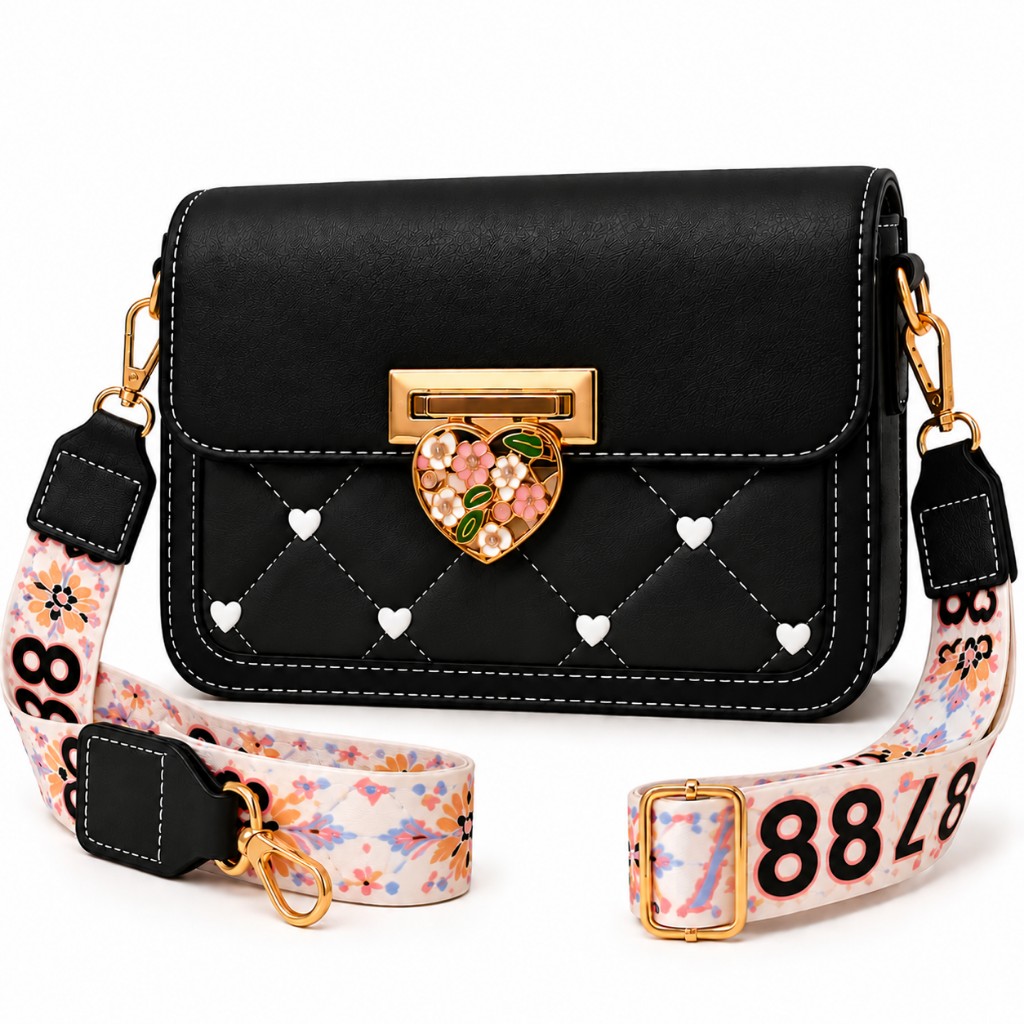 Bolsa Coração Encanto PRETA