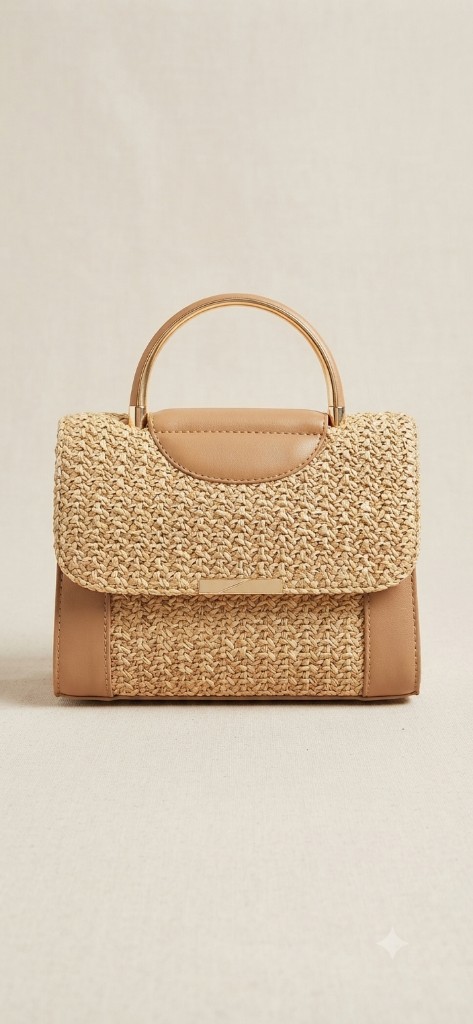 Bolsa Palha Quadrada BEGE