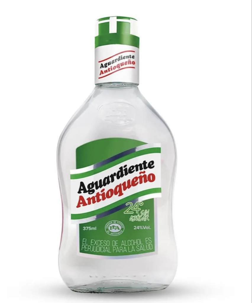 Aguardiente Antioqueño tapa verde 375ml