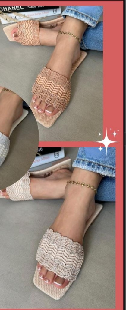 Sandalias tejidas beige y café
