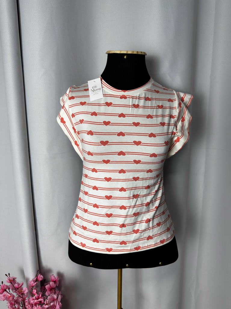 blusa branca corações G